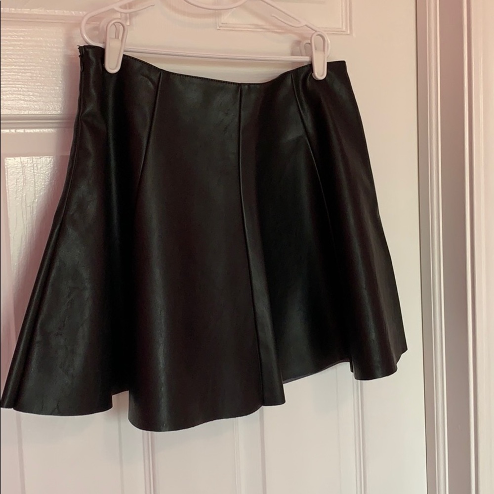 flare faux leather skirt